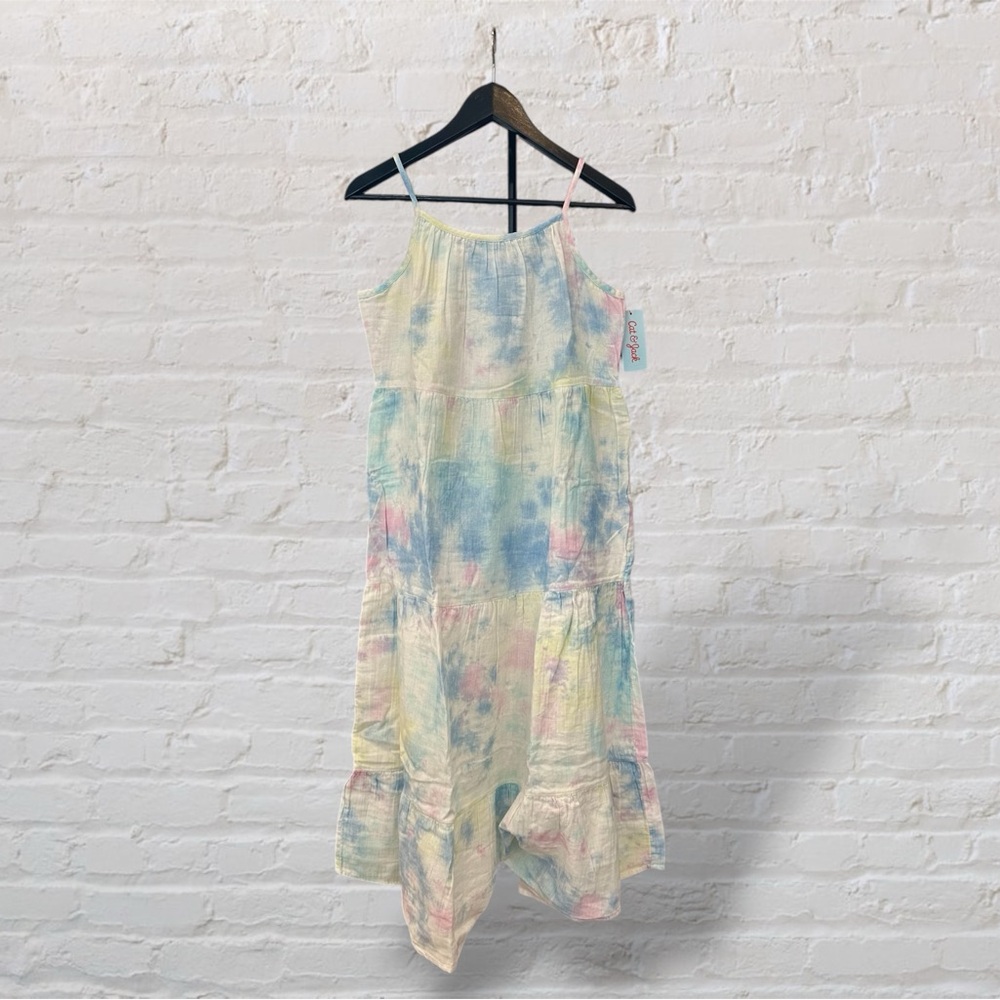 NWT Cat & Jack Girls Tie Dye Multi. Cotton, Sleeveless Dress Size XL